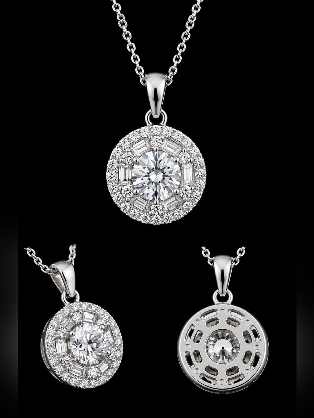 1.15ctw MOISSANITE PENDANT WITH 18" CHAIN